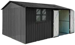 Fornorth pihavarasto ikkunalla 375x286x162cm, musta - 1