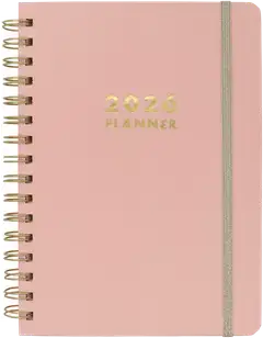 Pöytäkalenteri kierresidottu A5 pinkki - 1