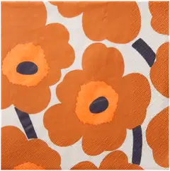 Marimekko Unikko oranssi lautasliina 20kpl/33cm - 1
