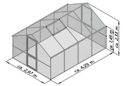 Kreative Gartentechnik kasvihuone Orchidee IV 12,74 m2 antrasiitinharmaa - 2