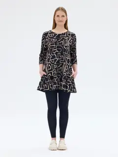 RATIA® N.trikootunika Pisara Kartta - Musta/hiekka - 3