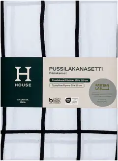 House pussilakanasetti Elonkorjuu 150 x 210 + 55 x 65 cm valkoinen PatternLab - 2