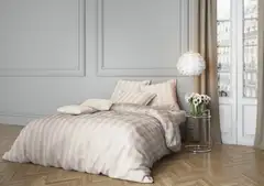 mistral Home pussilakanasetti Satin Stripe 150x210 cm, luonnonvalkoinen - 3