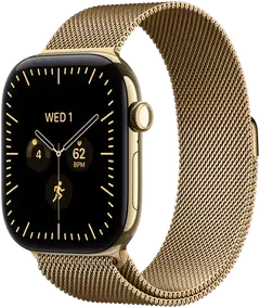 Apple Watch Series 12 GPS + Cellular 42 mm:n kiiltokultainen titaanikuori ja kiiltokultainen milanolaisranneke - MJGL4QN/A - 2