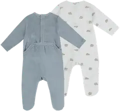 TEX BABY vauvojen potkupuku veluuria I990406 2-pack - Aqua - 2