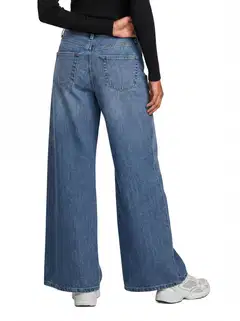 WKLY. naisten leveät farkut 222W282682 - Denim blue - 3