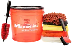 Maxshine MSB10 autonpesusetti – 13L sanko kannella, pesukinnas, vanne- ja rengasharjat, synteettinen villatyyny, 6 mikrokuituliinaa, täydellinen paketti - 1
