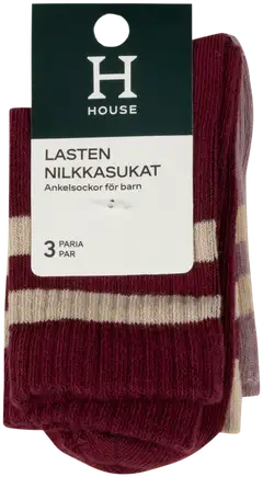 House lasten tennissukat 234H362532 3-pack - Redwine - 2