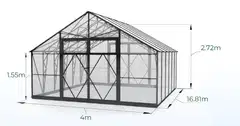 Ecoslider kasvihuone DD 4.0 X 16.81 - 4