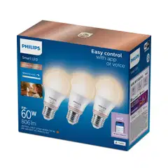 Philips Smart Lighting LED-filamenttilamppu 8W A60 E27 2700-6500K 806 tunable white 3 kpl - 3