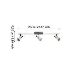 EGLO Kattospottivalaisin TRILLO 3-osainen 3x4,5W LED GU10 3000K 345lm valkoinen IP20 - 2