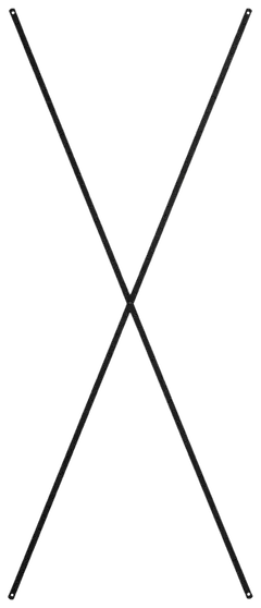 Lundia hyllyn tukiristikko 109cm, musta - MUSTA - 1