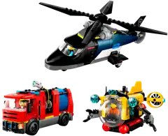 LEGO® City Great Vehicles 60462 Helikopteri, paloauto ja sukellusvene yhdessä - 4