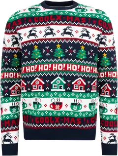 TEX miesten jouluneule Jacquard I992599 - Navy - 1