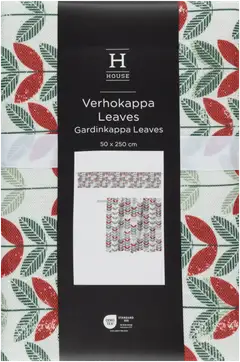 House verhokappa Leaves 250x50 cm valkoinen/ vihreä/ punainen - 1