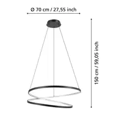 EGLO riippuvalaisin Ruotale LED 42W 70 cm musta - 5