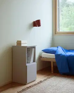 Lundia Fuuga yöpöytä ovella ja avohyllyllä, cashmere, vasenkätinen - 3