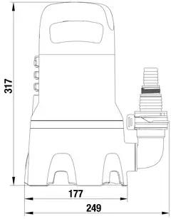 Uppopumppu 9000 likaiselle vedelle300 W, 9000 l/h, 0,6 bar, partikkelikoko 25 mm. - 4