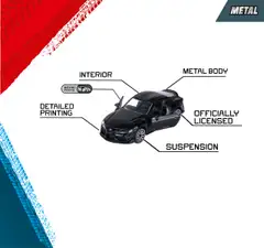 Majorette Black Edition pikkuautot, metalivalettu (die-cast), 7,5 cm, 1:64, 5 kpl/lahjapakkaus - 5