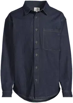 WKLY. miesten denim-paita, loose fit, painonappikiinnitys 194W312670 - Dk. blue denim - 2