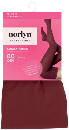 Norlyn naisten sukkahousut 80den A41652 - BURGUNDY - 1