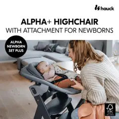 Hauck syöttötuolisetti Alpha Newborn tummanharmaa - 8