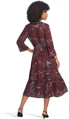 Margaux Riviera naisten kuviollinen midi kietaisumekko SOK-007 - WINE - 3