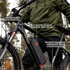 Swoop sähkömaastopyörä MTB Seeker 27,5" 9-vaihdetta musta - 8