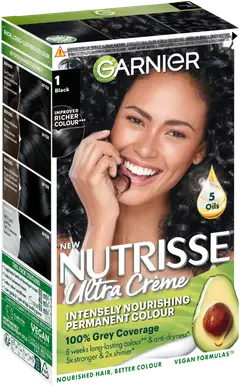 Garnier Nutrisse Ultra Creme 1.0 Black Musta kestoväri 1kpl - 1