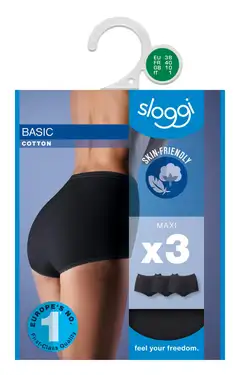 Sloggi Maxi Basic naisten alushousut 3-pack - BLACK - 1