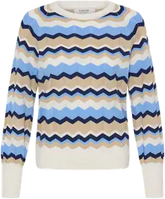 B.young naisten neulepusero Bymmorla - DELLA ROBBIA BLUE ZIG ZAG - 1