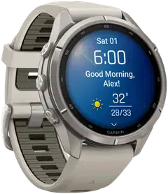 Garmin Fenix 9 Pro 43 mm titaani, harmaa ja tumma hiekanvärinen urheilukello - 6