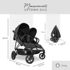Hauck tuplarattaat Uptown Duo musta - 24