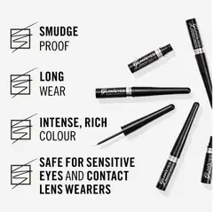 Rimmel 3,5ml Glam'Eyes Professional Liquid Eyeliner 001 Black Glamour nestemäinen rajausväri - 4