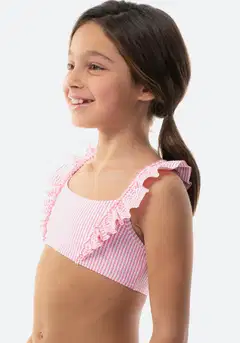 TEX lasten bikinit pinkkiraita I276826 - WHITE 4 - 5