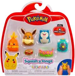 Squishalongs Pokemon 4 Pk Eevee/snorlax - 1