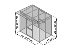 Kreative Gartentechnik kasvihuone Santini II-S 3,5 m2 antrasiitinharmaa - 2