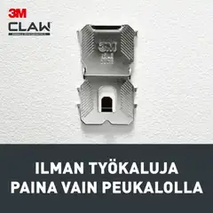 3M CLAW™-taulukoukku kipsilevylle, 30 kg 3PH30-2UKN, 2 ripustuskoukkua - 8