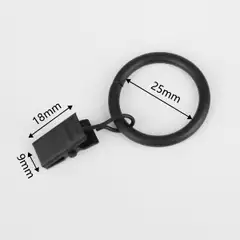 Ihanin verhorengas nipistimellä musta 25/32mm 10kpl - 2