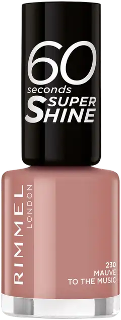 Rimmel 60 Seconds Super Shine kynsilakka 8ml, 230 Mauve to the Music - 1