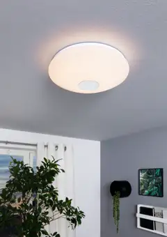 EGLO Kattovalaisin VOLTAGO 2 halk. 38cm 20,5W LED 2700-6500K 2800lm himmennettävä IP20 valkoinen kristalliefektillä - 3