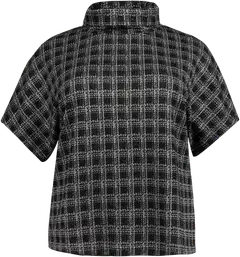 House naisten buklee-kankainen pusero 228HP40266, D-mitoitus - Black&grey - 1