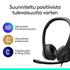 Logitech H390 USB-C headset musta - 5