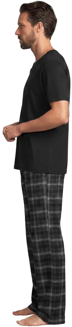 House miesten flanellihousut 191H382615 - BLACK - 4