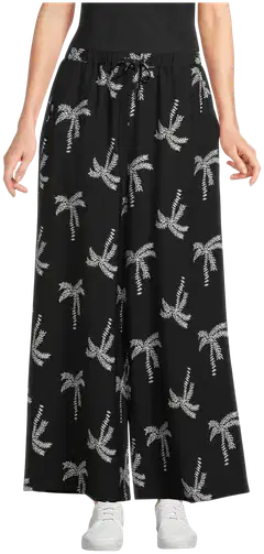 TEX naisten leveälahkeiset housut I282861 - BLACK 1 - 1