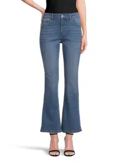 WKLY. naisten farkut Flare fit - Tinted d.blue - 1