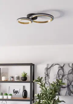 EGLO kattovalaisin Calliera LED 12W 42x30 cm musta/messinki - 6