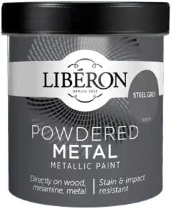 Liberon Powdered Metalliefektimaali 500ml Steel Grey matt - 1