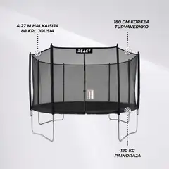 React trampoliini turvaverkolla 427 cm - 3