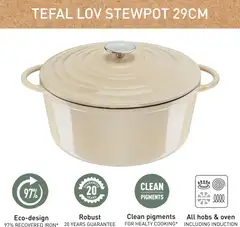 Tefal Lov kattila 29 cm / 7,4 L beige E2590504 - 15